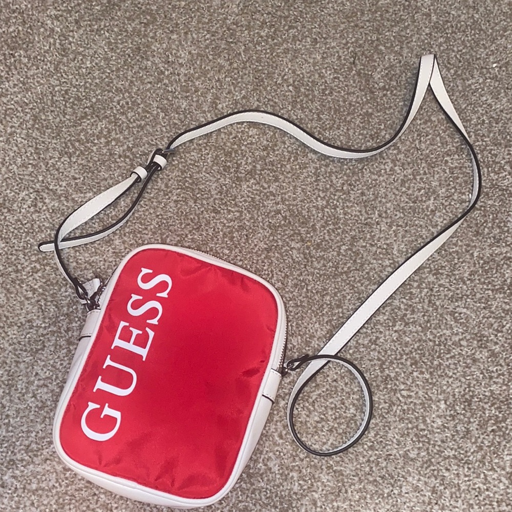 Red|White Guess Mini Satchel